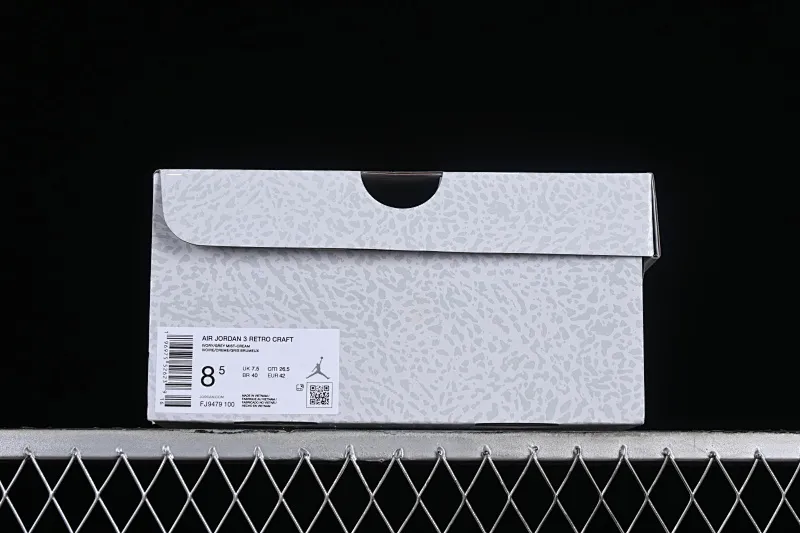 All categories Air Jordan Jordan series basketball shoes Air Jordan 3 foreign trade version Air Jordan 3 "Craft Ivory" AJ3 Joe 3 ivory white full head layer FJ9479-100